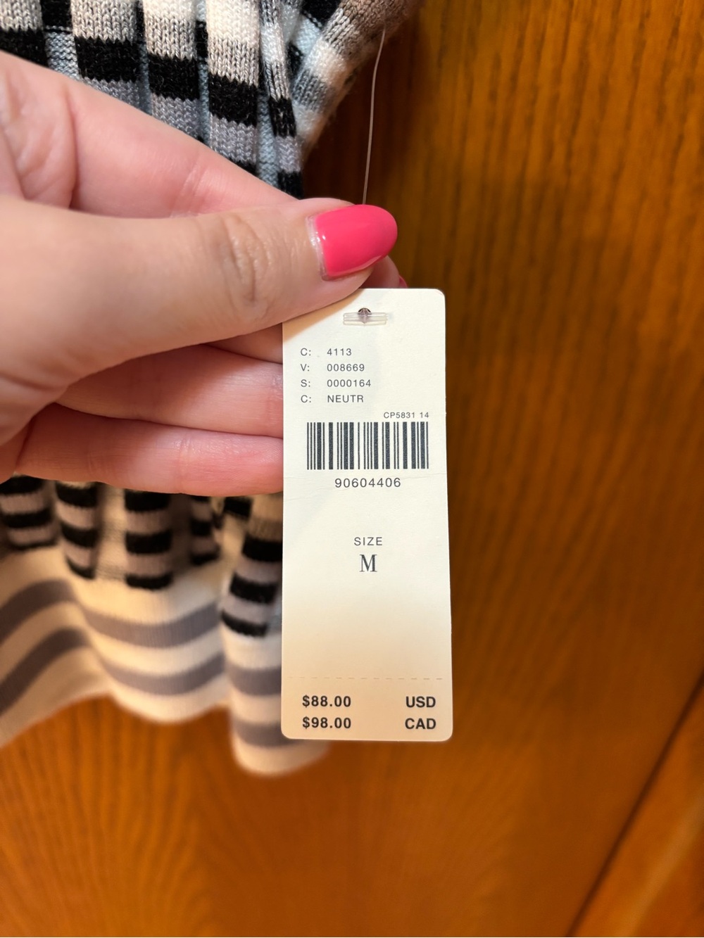 Anthropologie Grey, Black, White & Tan Patterned Knit Tank NWT - Picture 8 of 8